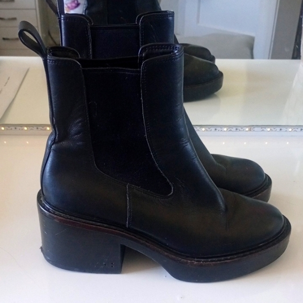 Coach Black Kinsley Ankle Boots with Block Heel